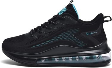 Спортивні кросівки LIN&LE для чоловіків та жінок. Зручні бігові кросівки з повітряною подушкою. Легкі повсякденні кросівки (42 EU, чорний/синій)