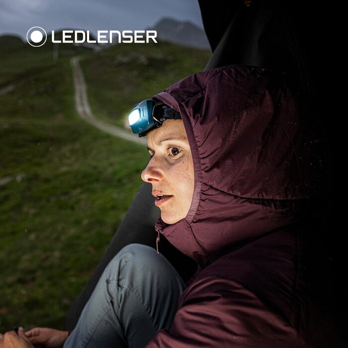 Ліхтар налобний Ledlenser HF4R Core teal green 500 lm - водонепроникний, з червоним світлом, для активного відпочинку