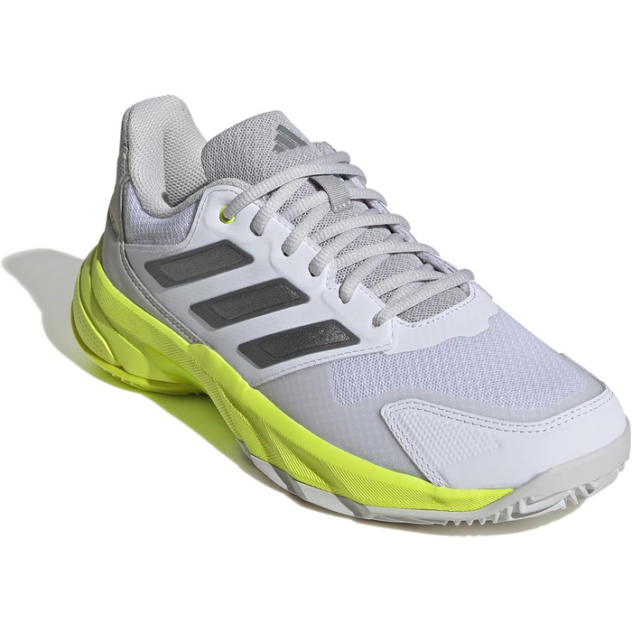 Жіночі тенісні кросівки adidas CourtJam Control 3 для глини, 42 EU, білий/металік/лимонний
