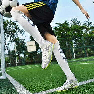 Дитячі футбольні бутси Donbest для хлопчиків: штучний газон, AG, FG, штифти, професійне тренування (4 білий, 34 EU)