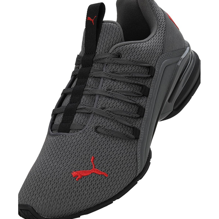 Кросівки Puma Axelion Refresh для чоловіків, 44.5, чорний, темно-сірий, червоний