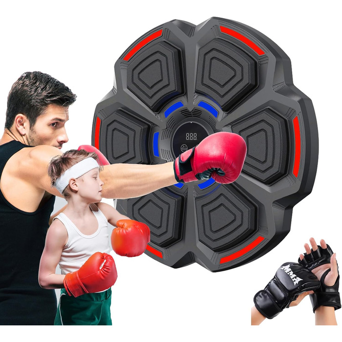 Музична боксівська машина HYNXM з LED-підсвічуванням, Bluetooth, 9 режимів тренування, для дорослих та дітей
