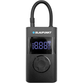 Портативний акумуляторний компресор Blaupunkt TPM 124 для накачування шин авто, велосипедів, мотоциклів і м'ячів, з функціями павербанку та ліхтарика, чорний