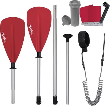 Надувна SUP-дошка ALPIDEX 320×76×15 см, комплект: весло, плавці, насос, ремінець, ремкомплект, сумка, до 200 кг