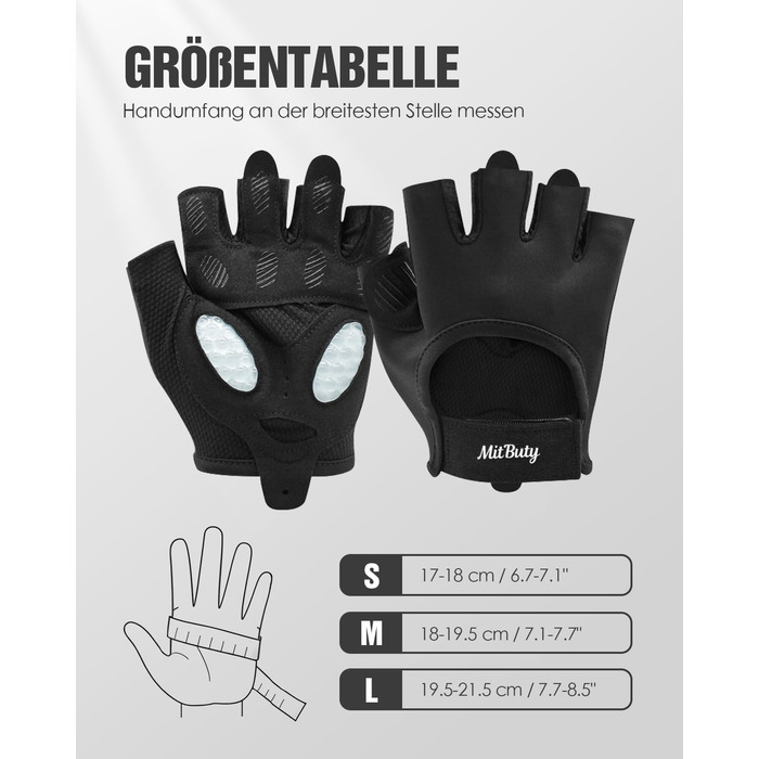 Тренувальні рукавички для чоловіків та жінок – фітнес рукавички для залу, важкої атлетики, кросфіту, силового спорту, спорту та тренувань. Рукавички з антиковзкими силіконовими точками та підкладкою на долоні. Розмір M: 18–19.5 см (Чорний), L: 19.5–21.5 с