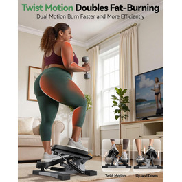 Сходи для фітнесу Sportsroyals для дому – степер з тросами для тренування ніг, рук та сідниць, фітнес для дому та офісу (02-Twist stepper)