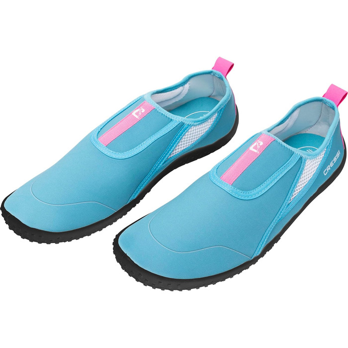 Взуття CRESSI Kiwi - унісекс, для водного спорту та прогулянок у вологих умовах, море, пляж. Кольори: блакитний, рожевий, чорний. Розмір 41 EU. Підошва чорного кольору.
