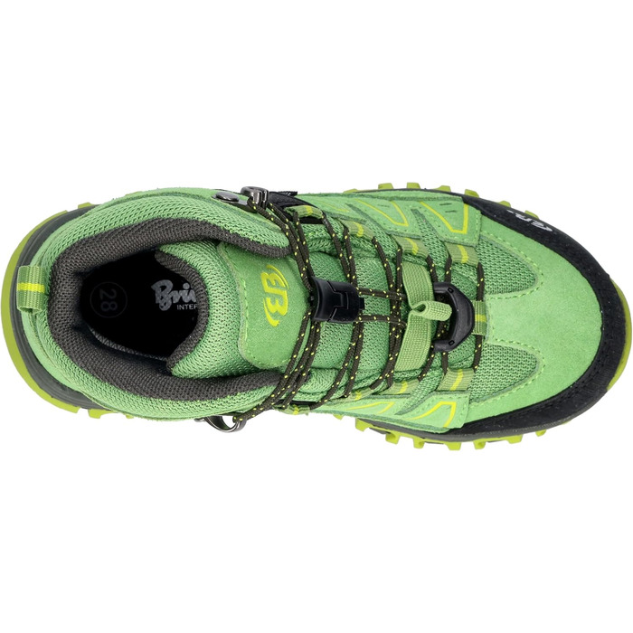 Дитячі трекінгові черевики Brütting Mount Pinos High, 39 EU, зелено-чорні, лимонні акценти