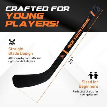Набір для хокею ACE HOCKEY Shinny – повний комплект для гри в приміщенні та на вулиці (2 ворота, 2 ключки, 6 м'ячів)