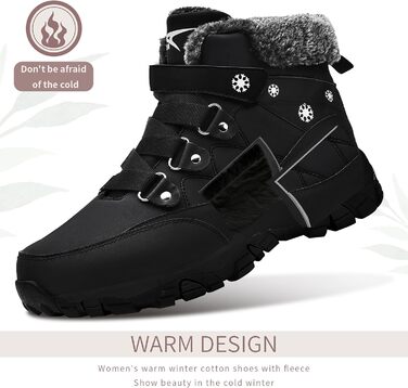 Черевики зимові жіночі ASHION, теплий підклад, водонепроникні, для хайкінгу та трекінгу, чорно-білі (41 EU, A сірий чорний)