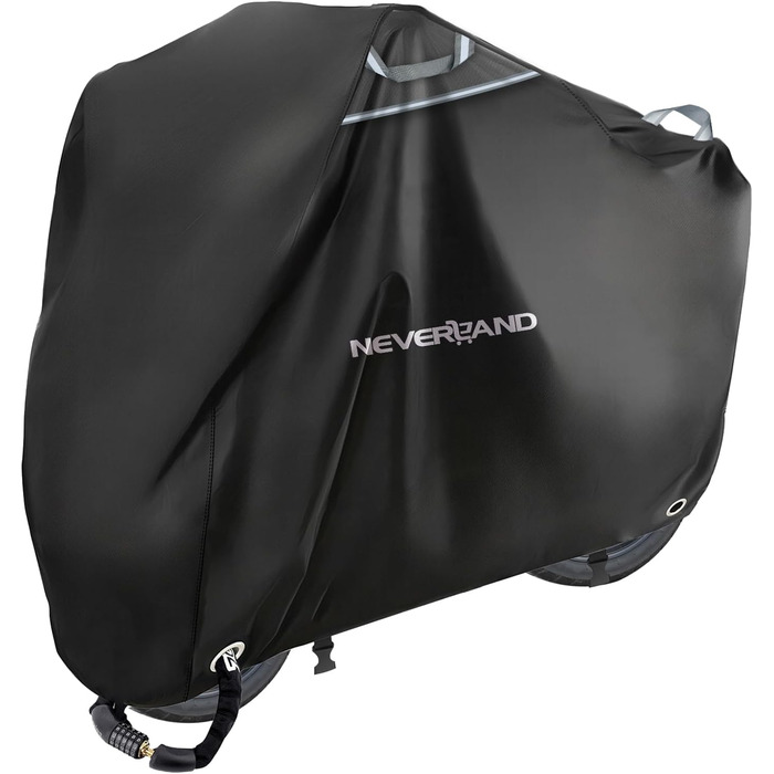 Захисний чохол для мотоцикла NEVERLAND 300D, водовідштовхуючий, зимовий, для мотоцикла/скутера, 220x95x110 см (Чорний, XL)