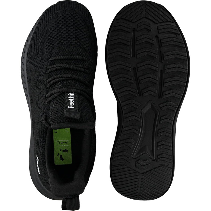 Чоловічі кросівки Feethit для спорту, бігу, тенісу та фітнесу. Легкі, дихаючі, чорного кольору. Розмір 40 EU