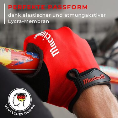 Велосипедні рукавички MACCIAVEI для чоловіків та жінок - MTB рукавички - унісекс, сенсорні, червоні, XL