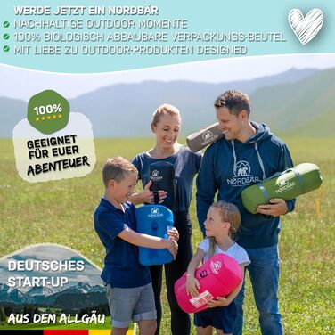 Дитячий спальний мішок NORDBÄR® для хлопчиків та дівчаток до 145 см | 100% бавовна | Теплий та легкий мішок-кокон | Outdoor для кемпінгу [1200г] | Lila/Türkis (Aqua Splash)