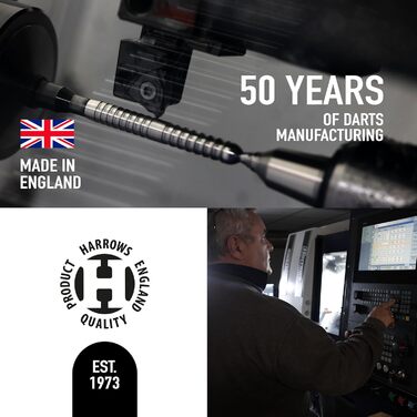 Дартс Harrows SUPERGRIP Black Edition 90% вольфрам, 21-30 г, з наконечником із сталі, комплект із супергріп-шахтами і крилами