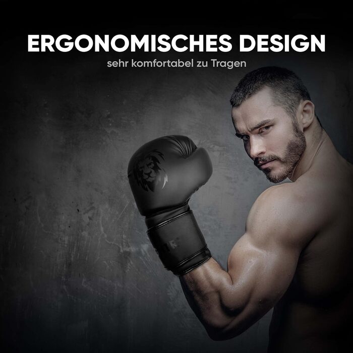 Боксерські рукавички Fightr 16 унцій, максимальний захист і стабільність, для боксу, ММА, муай-тай, кікбоксингу, чорні, з сумкою