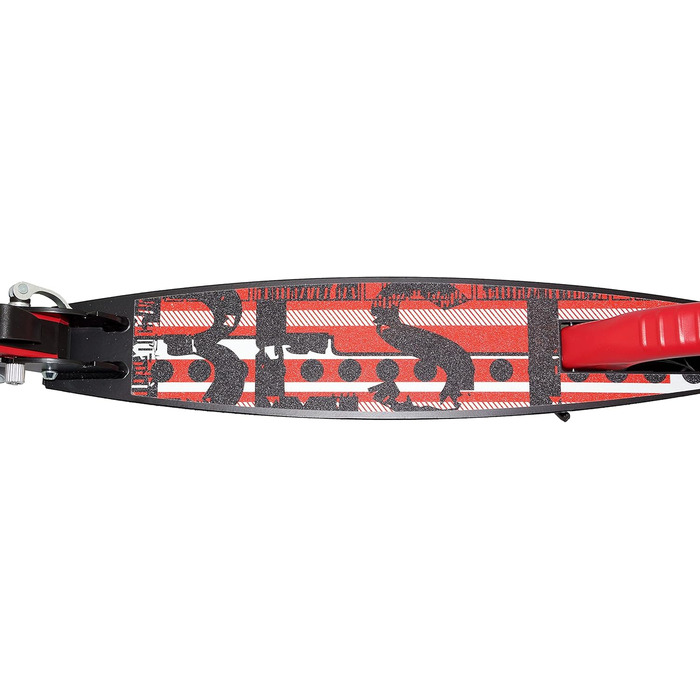 Самокат Best Sporting 205 мм, міський, складаний, з великою платформою, підніжкою і поролоновими ручками, червоний/чорний, модель 2021