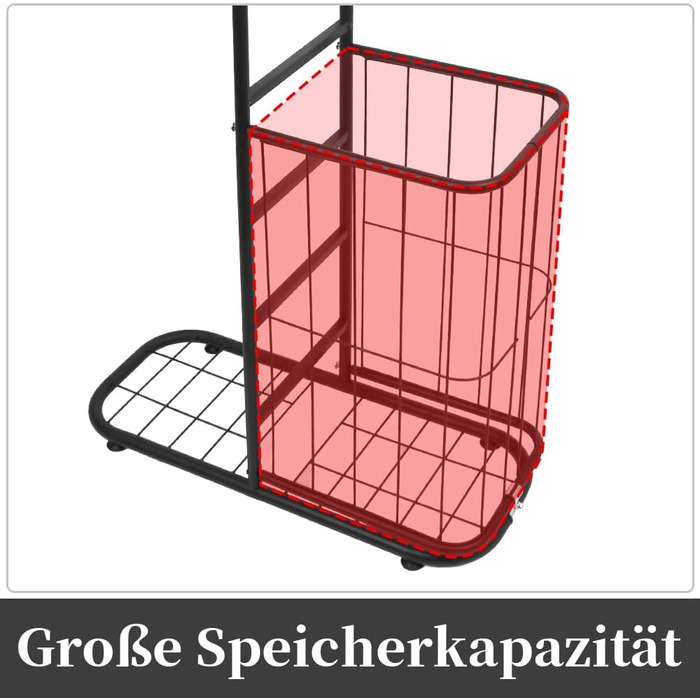 Стенд для зберігання баскетбольних м'ячів Ballständer: полиця для спортивного обладнання, відкидна стійка-тримач на 5 м'ячів та кошиків, баскетбольний кошик для регбі, волейболу, футболу