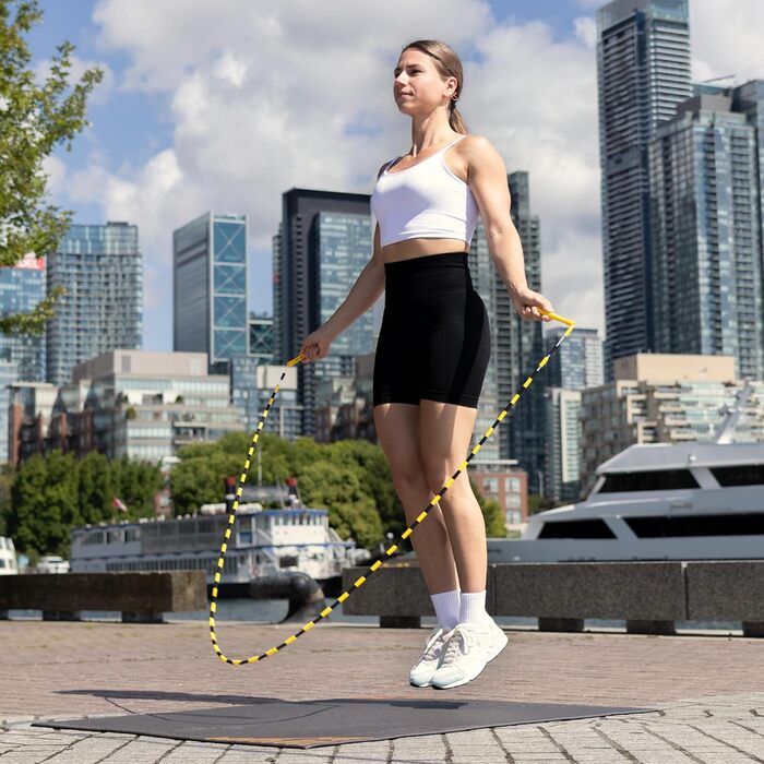 Стрибальний канат Honor Athletics 2.0 з міцними перлинами та регулюванням довжини для фітнесу, колір White Stone