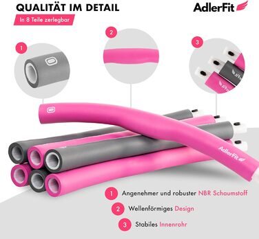 Hula Hoop AdlerFit для дорослих та дітей: фітнес-обруч для схуднення, 1,2 кг, діаметр до 100 см