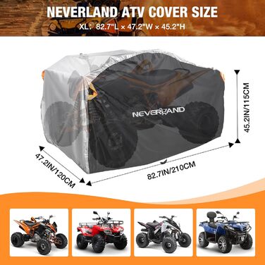 Водонепроникний чохол для квадроцикла Neverland Quad Abdeckplane XXXL (256x110x120 см) - Чорний & Срібний & Червоний
