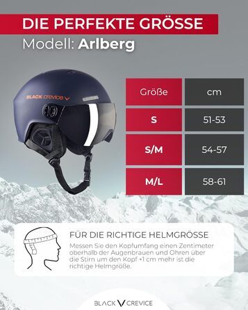 Шолом гірськолижний Black Crevice Arlberg з візором (S, темно-синій/оранжевий)