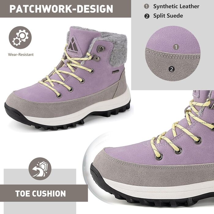 Чоботи зимові жіночі Mishansha, з підкладкою, неслизькі, розмір 36-42 (фіолетовий, 39 EU)