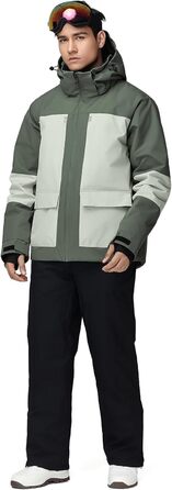 Чоловічий комплект гірськолижний HOTIAN: куртка та штани, водонепроникний, дихаючий, з капюшоном. Ідеально для сноуборду та катання на лижах. Розміри L, LGR+BK