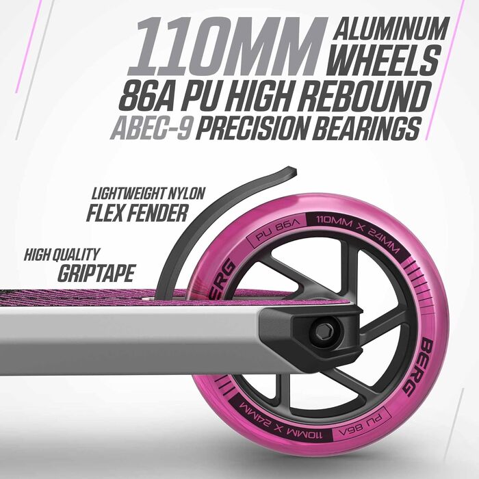 Скутер для трюків Berg Proxus X1 - дитячий, алюмінієвий, IHC компресія, ABEC 9, 110 мм колеса