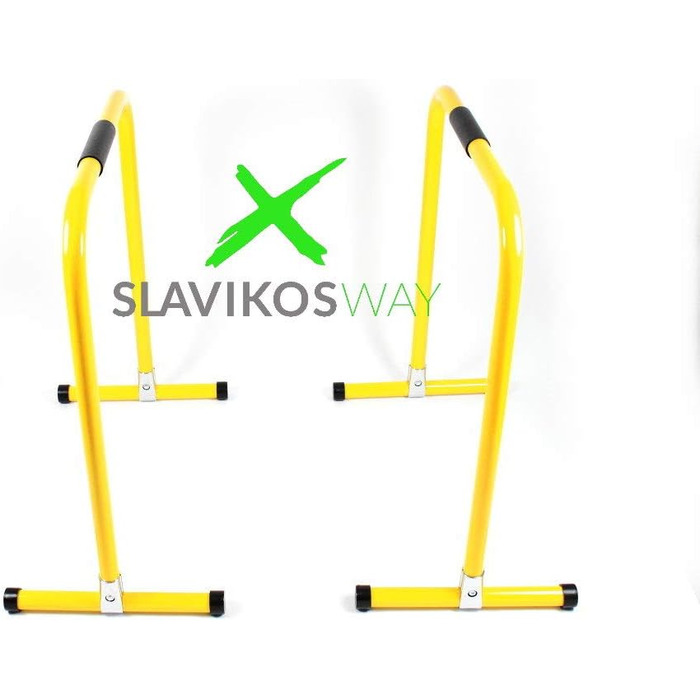 Параллети для віджимань Slavikosway, портативні бруси для каллістеніки, тренування вдома, 73x61 см, жовті або чорні