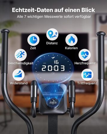 Еліптичний тренажер MERACH E33 для дому: 16 рівнів опору, самостійне живлення, до 150 кг, ультратихий, з додатком