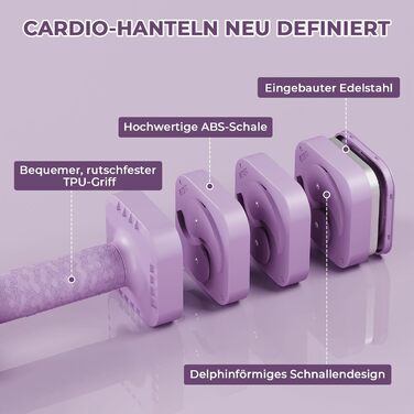 Набір гантелей Dripex регульовані 5 кг x2, з набором дисків 0,5 кг/0,25 кг (фіолетовий)