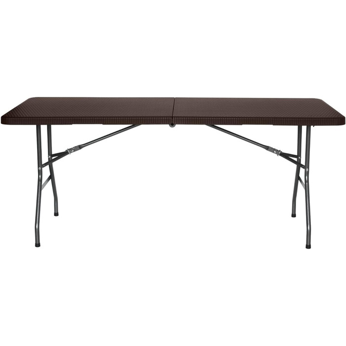 Розкладний стіл THINIA HOME прямокутний 180x74x74 см з ефектом дерева та ротанга