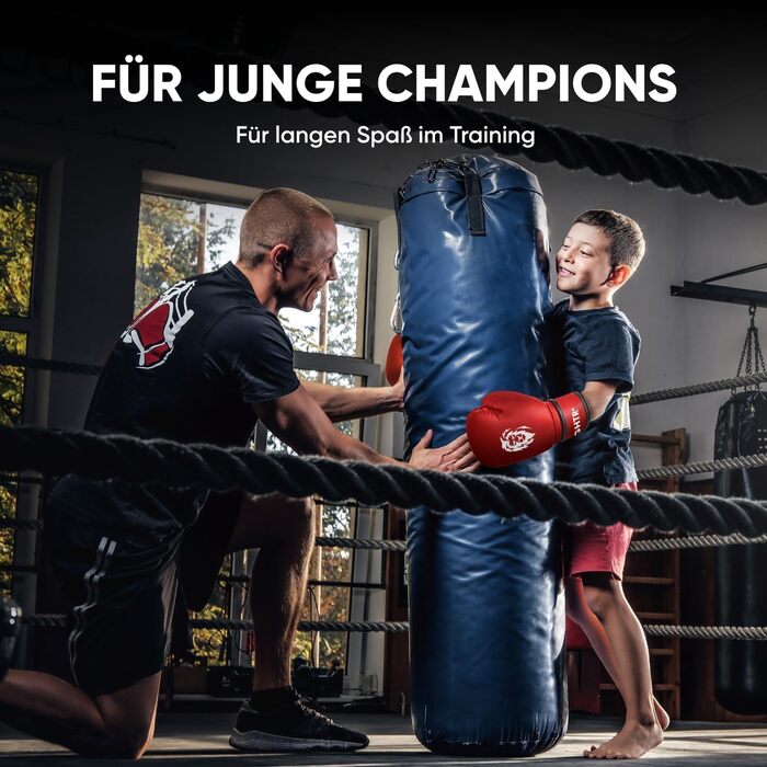 Боксерські рукавички для дітей FIGHTR® 04/06 oz з мішком для перенесення | для боксу, MMA, муай-тай, кікбоксингу та єдиноборств | червоні