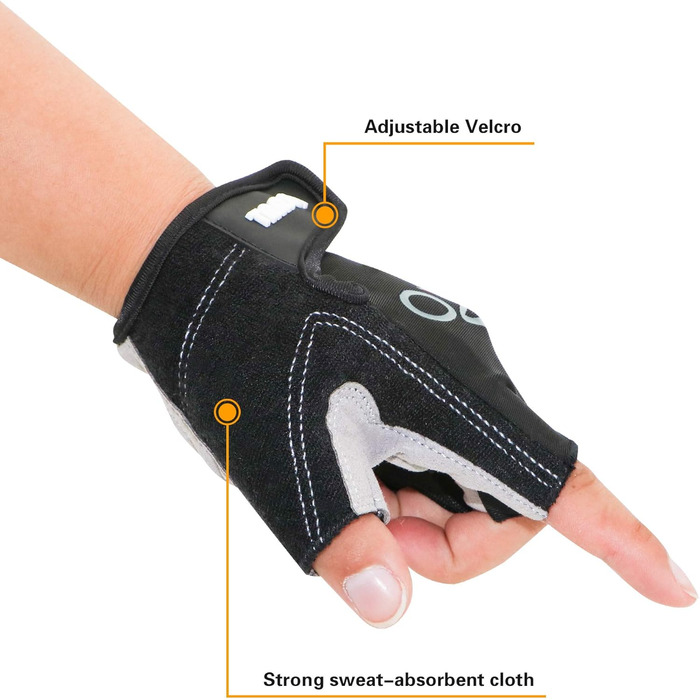 Велосипедні рукавички ONTYZZ для їзди на велосипеді, фітнесу та тренувань. Рукавички для жінок та чоловіків, сірі, розмір XL. Безпальцеві спортивні рукавички для кемпінгу та велоспорту.