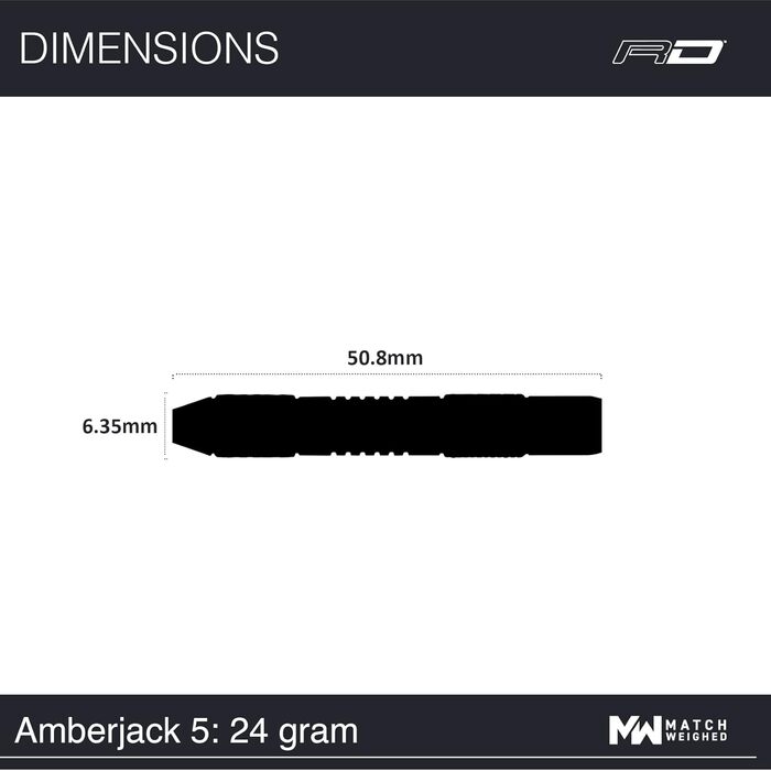 Вольфрамові дартси RED DRAGON Amberjack 5, 24 г, з оперенням і шафтами