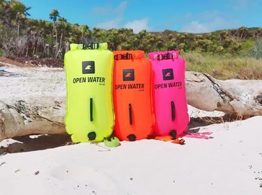 Надувна рятувальна бойовка OPENWATER XL, 28L, неонова зелена - велика плавуча платформа з кишенею