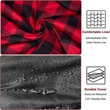 Спальний мішок Baumwolle для двох дорослих, зимовий, водонепроникний, теплий, розмір Queen, для кемпінгу та подорожей на автодомі, чорно-червоний