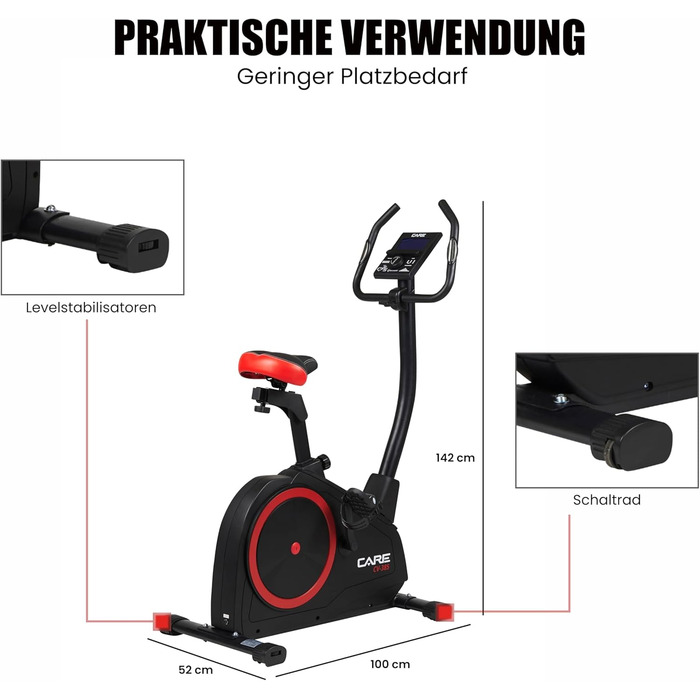 Велотренажер Care Fitness CV-385-24 з 16 рівнями магнітного опору та сумісністю з Kinomap