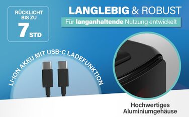 LED акумуляторний задній ліхтар Fischer Stableuchte для велосипеда, зарядний, IPX4, чорний, TWIN (акумуляторний ліхтар + TWIN STOP)
