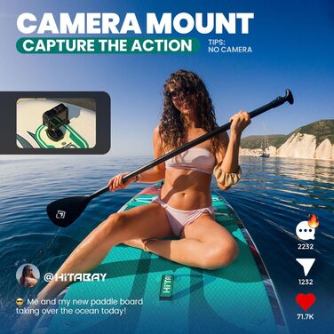 Надувний SUP Board Set для дорослих, 10'6', 320x81x15 см, 150 кг, з аксесуарами та тримачем для камери (зелений)