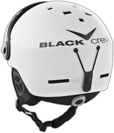 Гірськолижний шолом Black Crevice Saalbach з візором, у стилі пілота, для чоловіків та жінок, біло-чорний, регульований розмір 54-57 см, з додатковим візором, для лиж та сноуборду