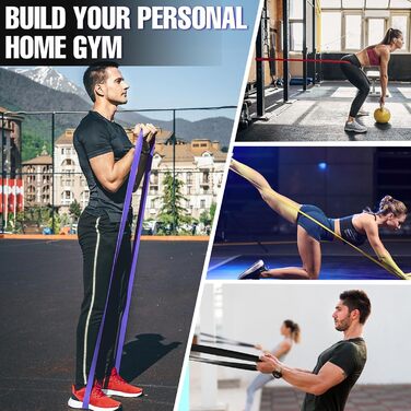 Фітнес гумки WuGU: набір з 4 рівнями опору для силових тренувань, йоги, пілатесу