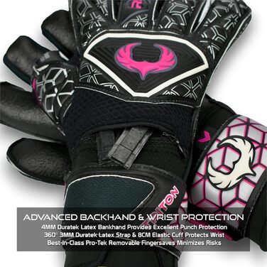 Воротарські рукавиці Renegade GK Triton Microbe-Guard (розміри 5-11, 3 моделі, рівень 2) Pro-Tek, Super Grip 3.5+3мм | Для жорстких покриттів | Дорослі, підлітки, діти