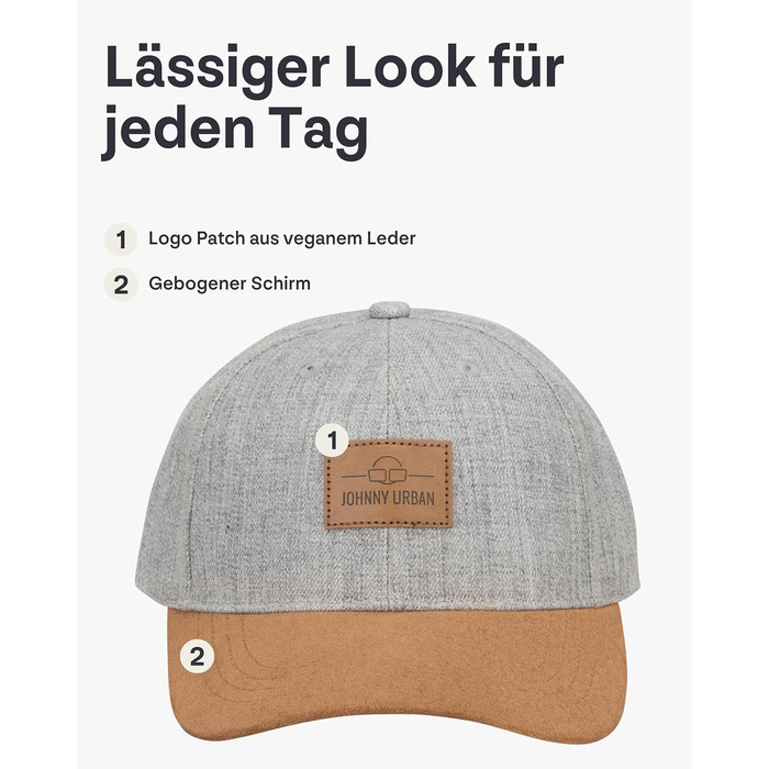 Кепка-снэпбек Johnny Urban Dean унісекс, регульований розмір, сіро-коричнева