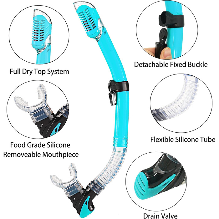 Набір для снорклінгу для дорослих з ластами, маскою та сухим снорклом, у комплекті сумка