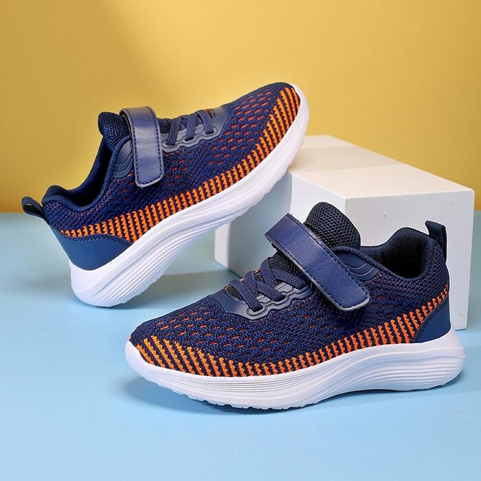 Дитячі спортивні кросівки для залу та вулиці, легкі, дихаючі, темно-сині, 38 EU