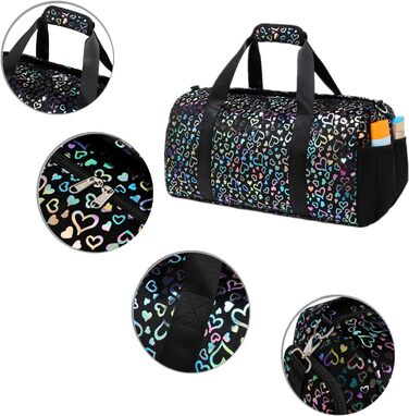 Дитяча спортивна сумка для дівчаток чорна — універсальна сумка для подорожей, тренувань, басейну та сауни з окремим відділенням для взуття