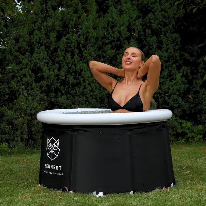 Ейстонне Зеннест - ванна для крижаних процедур 90см, XL, для дому та на відкритому повітрі. 6-шарова ізоляція, німецька інженерія, портативна ванна для дорослих. Електронна книга (Rund-light)