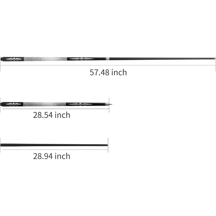 Більярдні кийки Dysdensa з фібергласу та графіту, 147 см, вага 510-595 г